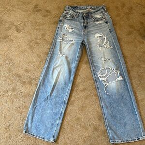 American eagle 000 short wide leg high rise jean